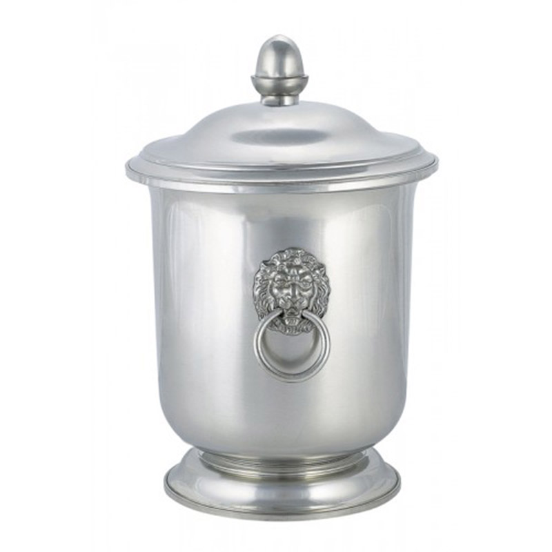 Ice Bucket with Handles and Lid Satin Finish