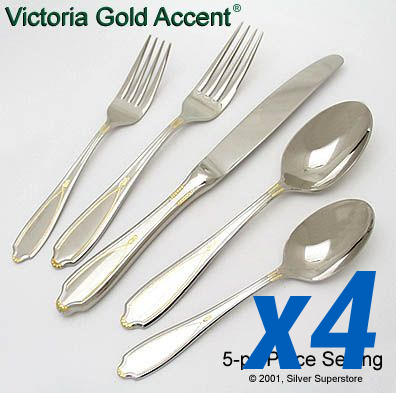 Victoria Gold Accent 20pc Service for 4