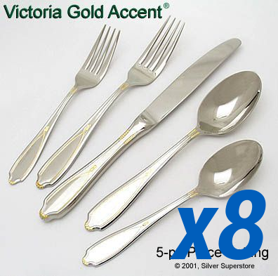 Victoria Gold Accent 40pc Service for 8