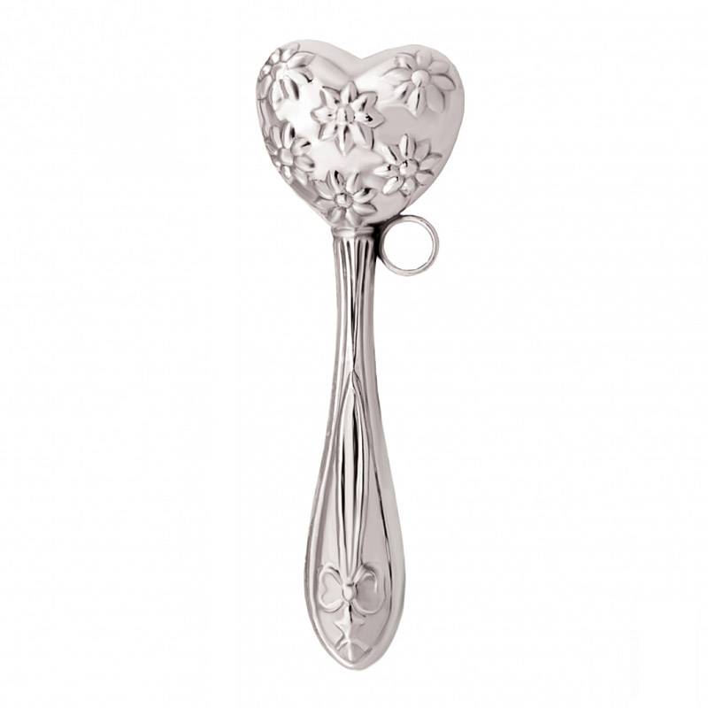 Floral Heart Rattle with Handle