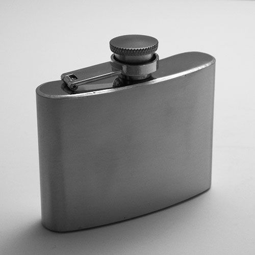 Flask, 4oz Stainless Steel, Brushed Finish