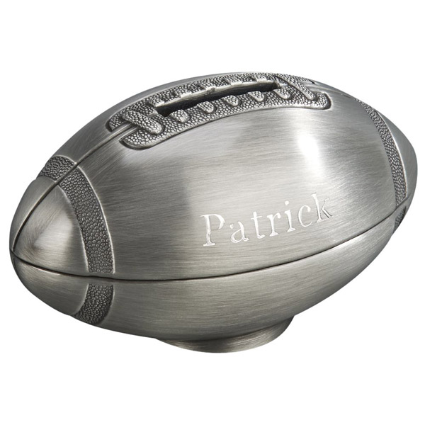 Football bank, Pewter Finish