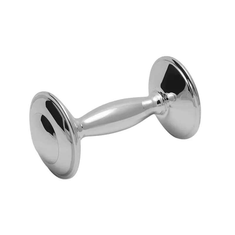 Sterling silver mirror finished dumbell rattle