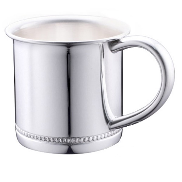 Beaded Silver Plate Baby Cup