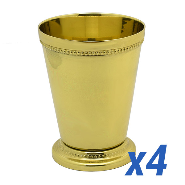 Gold Finish Mint Julep Cup, Set of 4