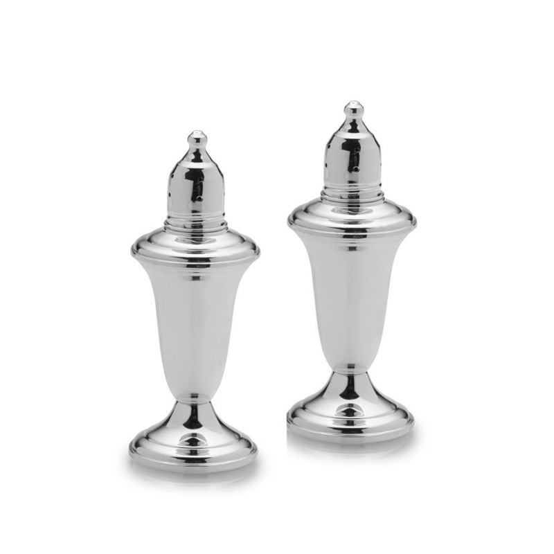 Pewter Salt & Pepper Shakers Glass Lined, Set of 2