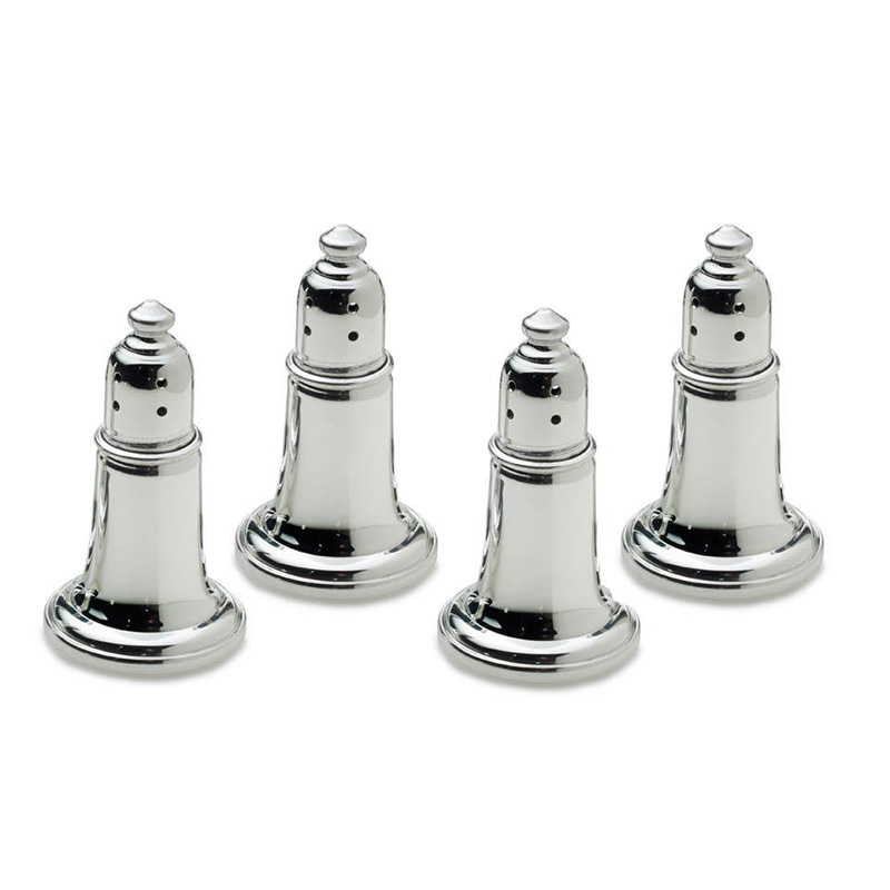 Pewter Salt & Pepper Shakers, Set of 4