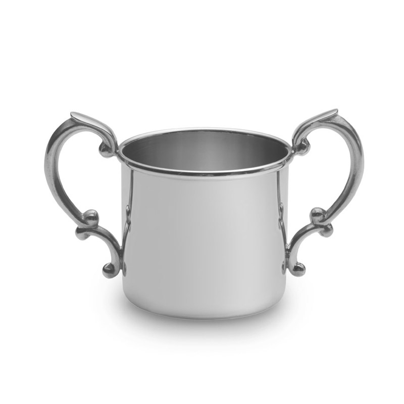 Double Handle Baby Cup Pewter