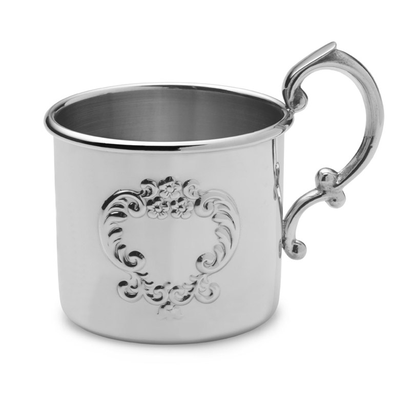 Embossed Design  Pewter Baby Cup