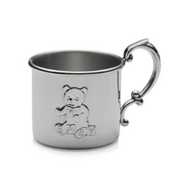 Shop Teddy Bear Baby Cup in Pewter at Silver Superstore!