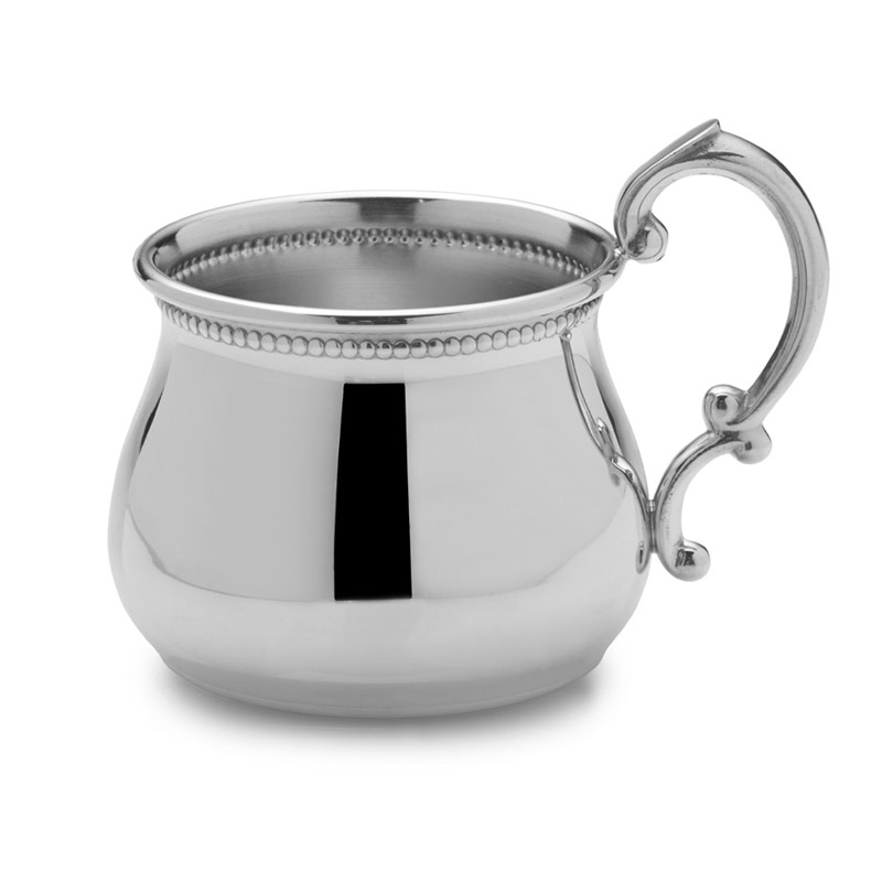 Pewter Beaded Kettle Baby Cup