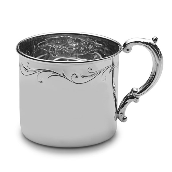 Empire Floral Border Baby Cup Sterling