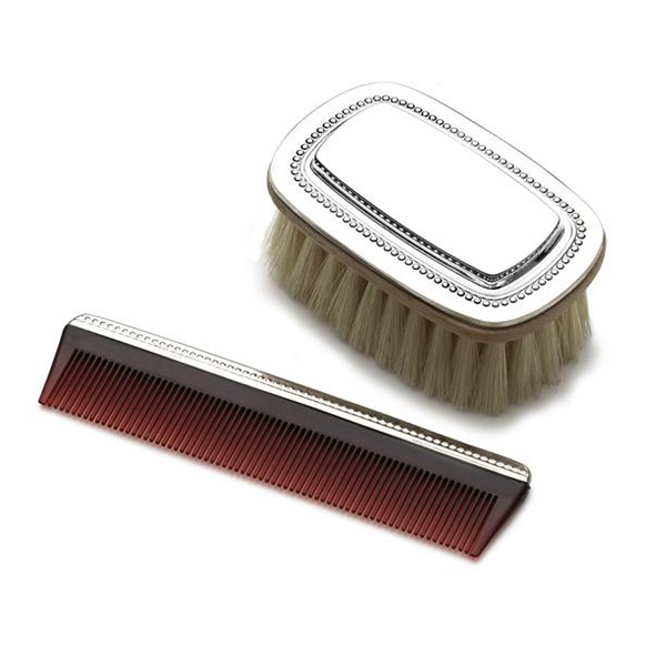 Gorham Beaded  Boys Comb and Brush Sterling Set