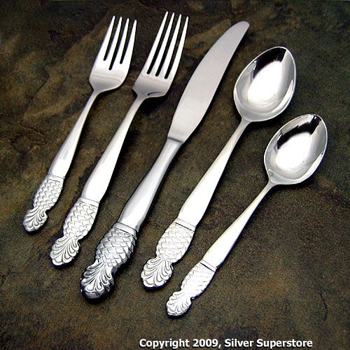 Ginkgo Pineapple stainless flatware for less - SilverSuperstore.com