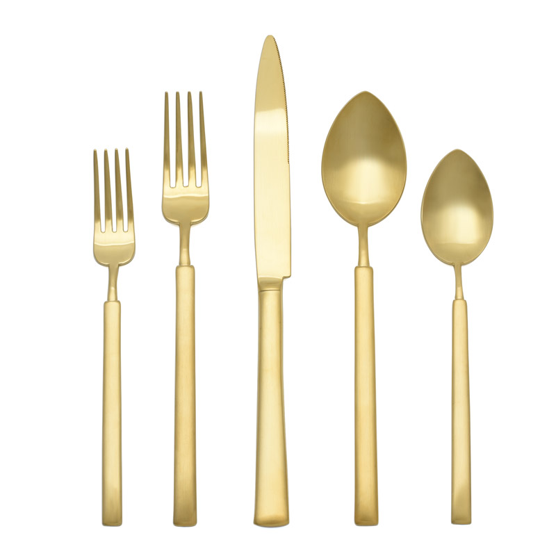 Vintage Gold Matte 5pc Place Setting