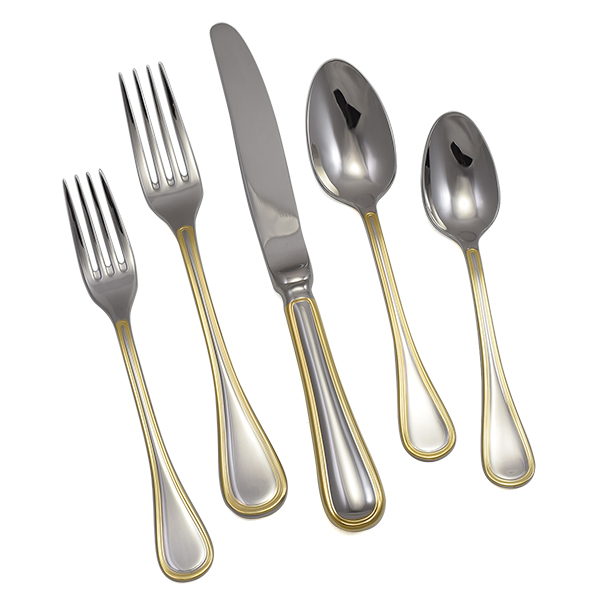 Lyrique Gold Accent 5pc Place Setting