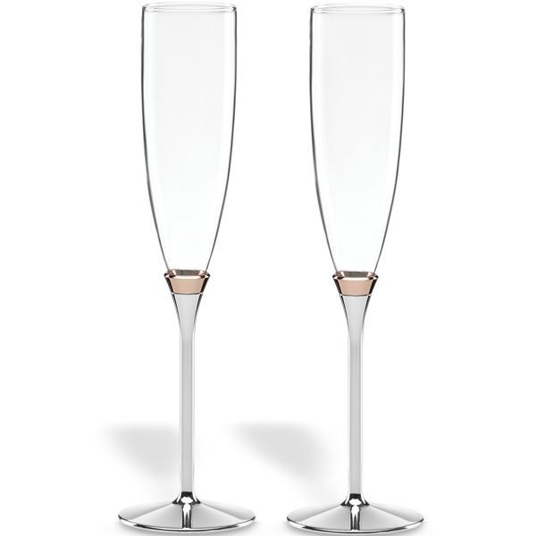 Rosy Glow Toasting Flutes (set of 2)