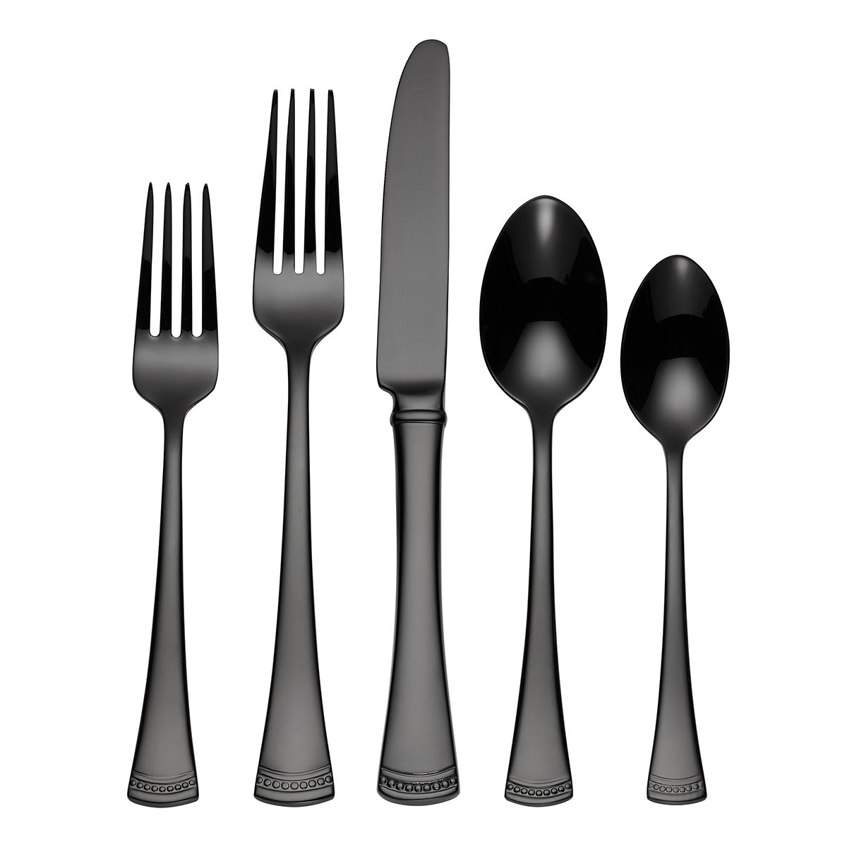 Portola Black 5pc Place Setting