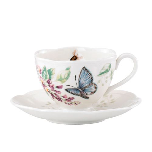 Cup and Saucer, Blue Butterfly