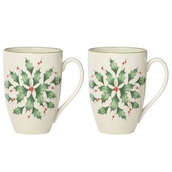 A photo of Holly Mug,14oz, Set of 2