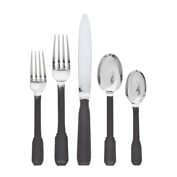 Art Deco Black 5pc Place Setting