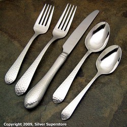 A photo of Hammered Antique 5pc Place Setting