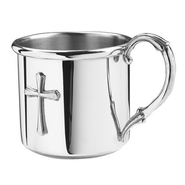 Salisbury Pewter Easton Baby Cup with Cross