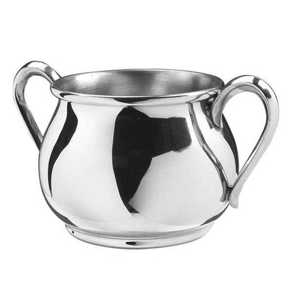 Bulged Double Handle Baby Cup Pewter