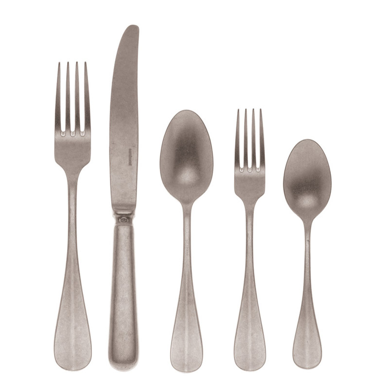 Baguette Vintage 5pc Place Setting, Solid Handle