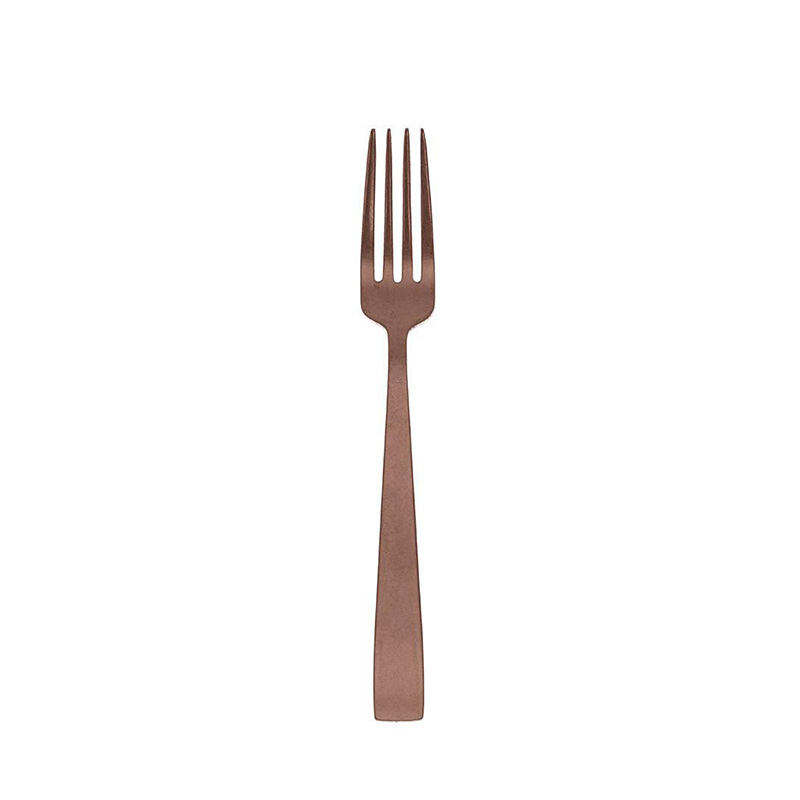 Flat Copper Vintage Dessert Fork