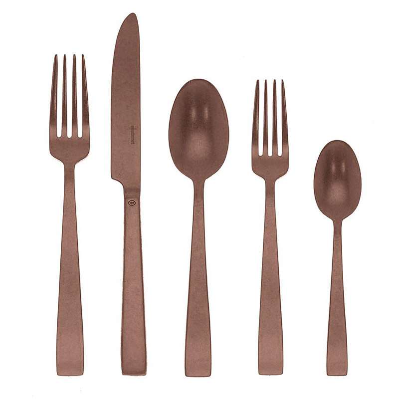 Flat Copper Vintage 5pc Place Setting