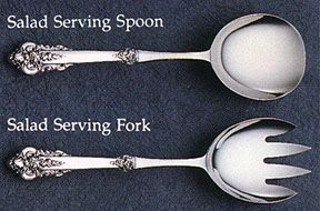 Grande Baroque Salad Serving Spoon & Fork