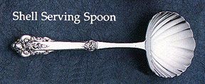 Sterling Silver Shell Serving Spoon