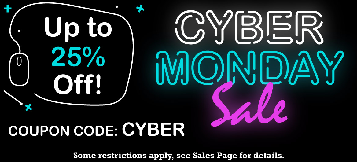 Save up to 25% with coupon code CYBER