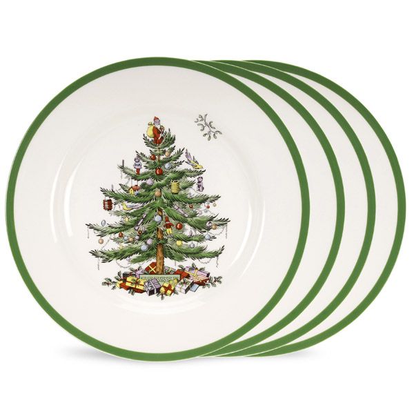 Christmas Tree Dinner Plate, Set of 4, 10in.