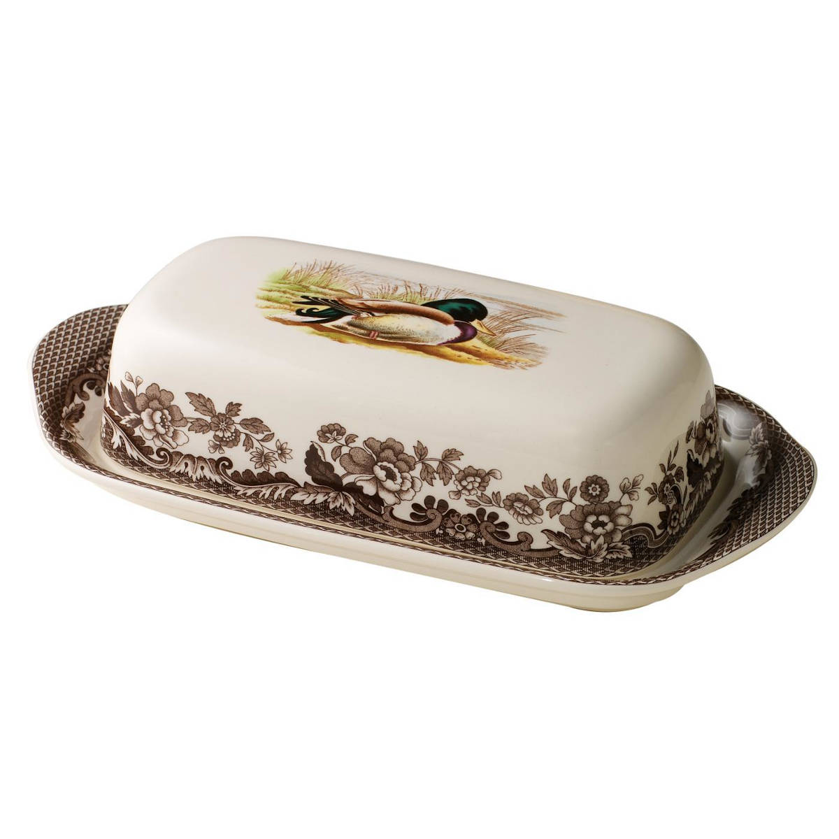 Covered Butter Dish, Mallard