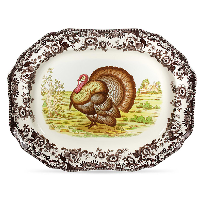 Woodland Turkey Octagonal Platter, 19 