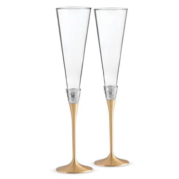 With Love Gold Toasting Flute Pair