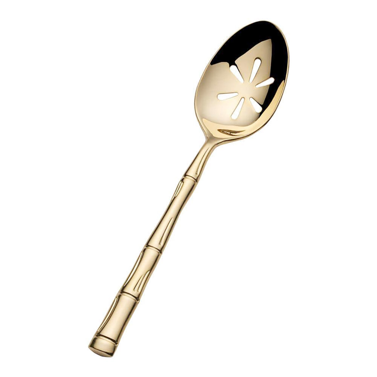 Bamboo Gold Pierced Serving Spoon