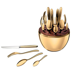 Mood Gold Silverplate Flatware by Christofle