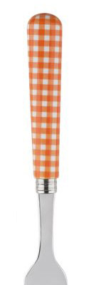 Sabre Gingham Orange Stainless Steel Flatware Silverware