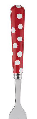 Sabre White Dots Red Stainless Steel Flatware Silverware