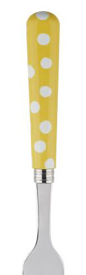 Sabre White Dots Yellow Stainless Steel Flatware Silverware